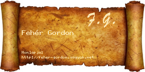 Fehér Gordon névjegykártya