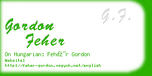 gordon feher business card